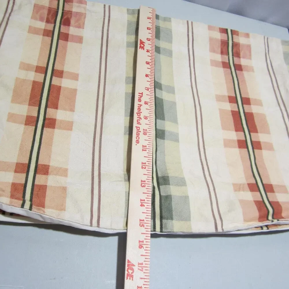 Vintage Valance Plaid Scalloped Window Treatments Kitchen Country Set 6 Handmade
